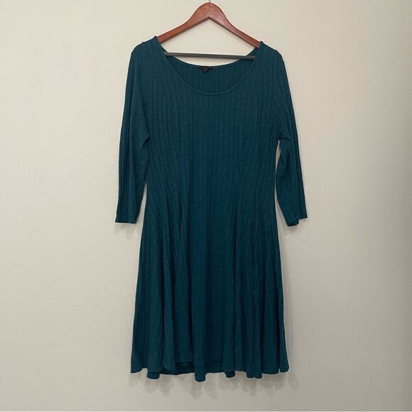 TORRID Teal Sweater Skater Dress Size 0X - Picture 3 of 14
